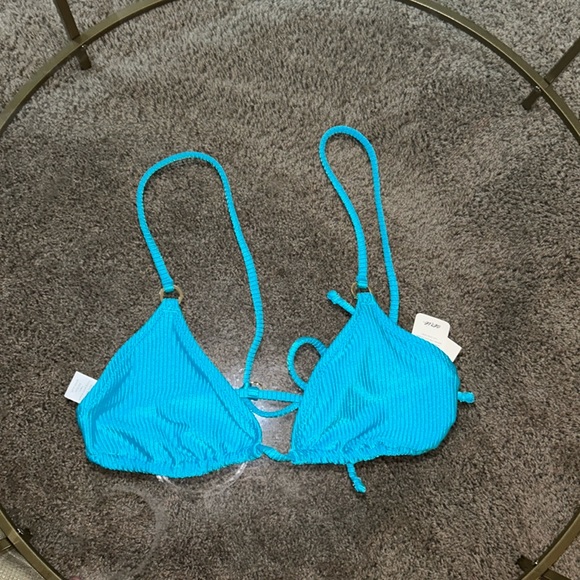 COPY - Aerie Shine Rib String Triangle Bikini Top - Picture 1 of 6